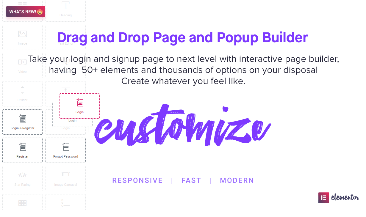 Drag and Drop page and popup builder
